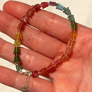 🦋 Dainty S925 Tourmaline Butterfly Bracelet – Adjustable & Multi-Color Magic 🦋